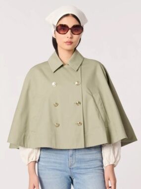 Gecapi Short cape-effect trench coat